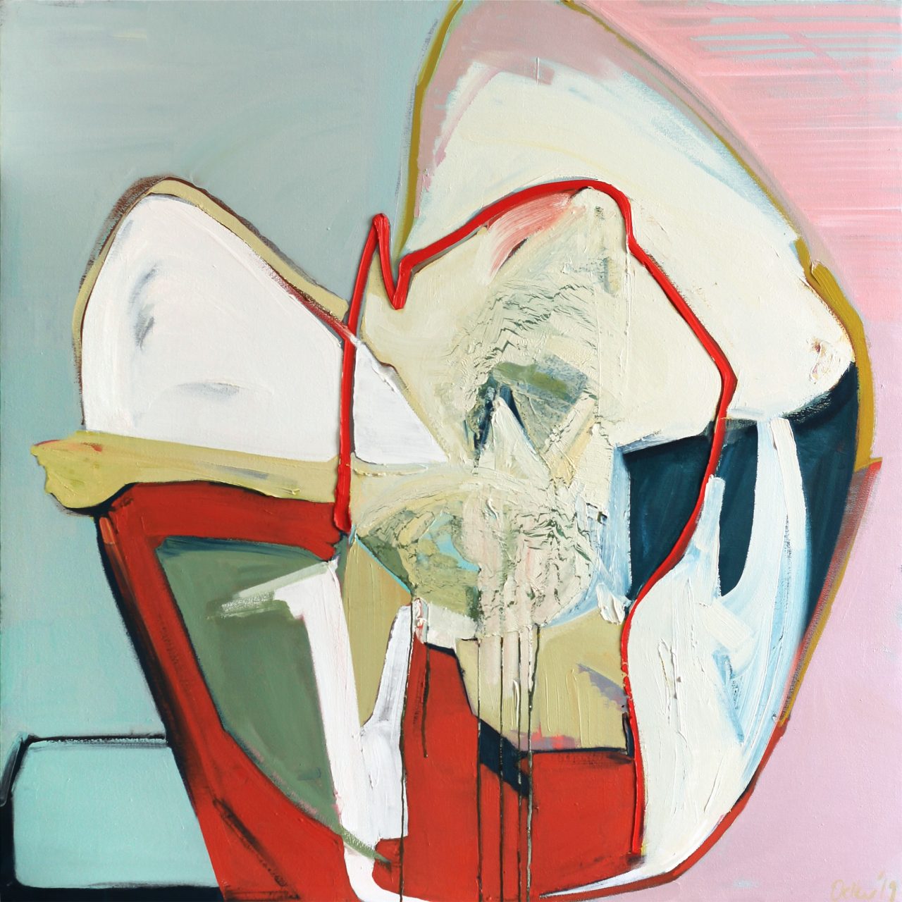 HERMES N° 0,3428, 2018, Öl auf Leinwand, 100 x 100 cm ( oil on canvas, 39,4 x 39,4 in )